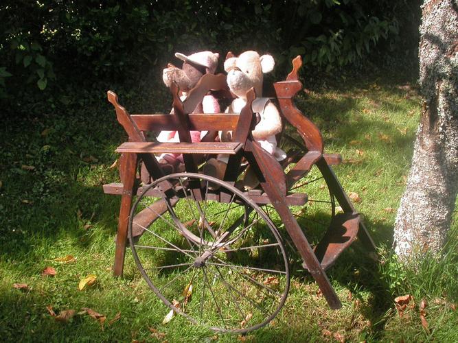 Rare ancienne VOITURE à CHIEN pour JUMEAUX - Fin XIX ème