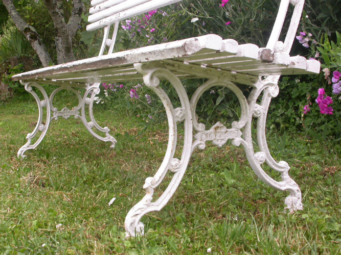 BANC DE JARDIN 1900 BOIS et FONTE