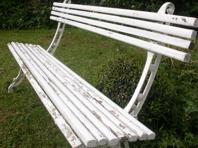 BANC DE JARDIN 1900 BOIS et FONTE