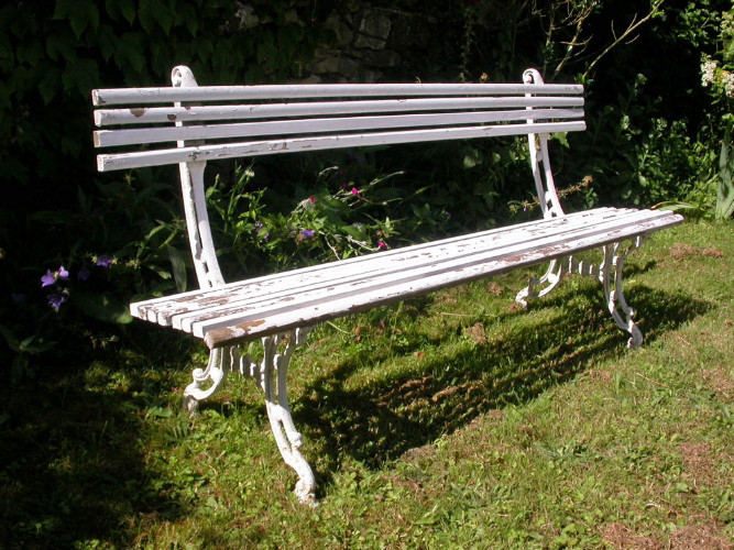 BANC DE JARDIN 1900 BOIS et FONTE