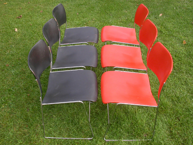 Série de 6 CHAISES METALLIQUES VINTAGE 