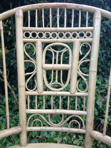 Belle PAIRE de FAUTEUILS de JARDIN D'HIVER en BAMBOU circa 1900