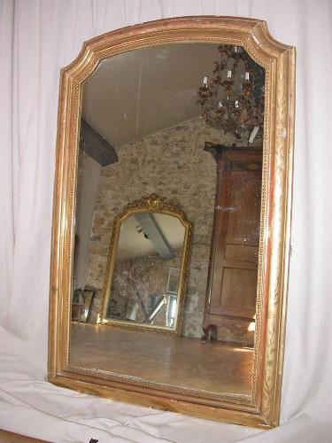 MIROIR BOIS ET STUC DORE d’époque LOUIS PHILIPPE