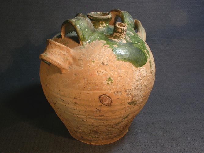 CRUCHE “ CONSCIENCE” en TERRE CUITE VERNISSÉE 18 ème LA CHAPELLE DES POTS