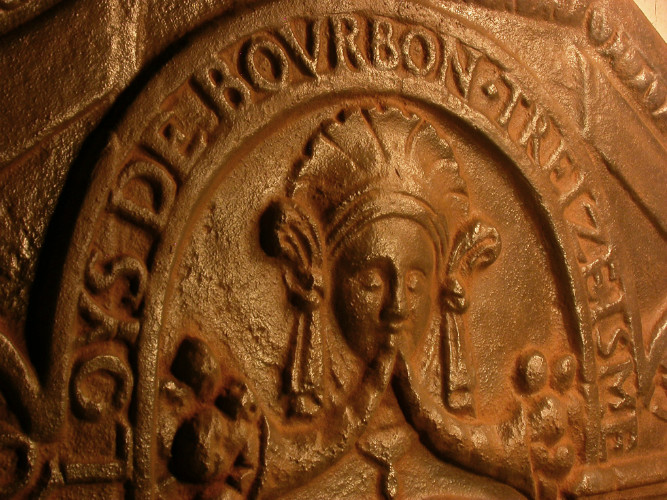 Grande PLAQUE de CHEMINEE en l'honneur de LOUIS XIII marquée