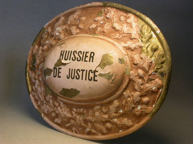 PAIRE D'ENSEIGNES peintes HUISSIER DE JUSTICE