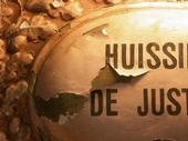 PAIRE D'ENSEIGNES peintes HUISSIER DE JUSTICE