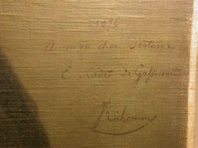 HUILE sur TOILE 19e signée RICHOMME - PORTRAIT de SON MEDECIN
