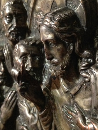 RARE tableau en CUIVRE REPOUSSÉ et ARGENTÉ 